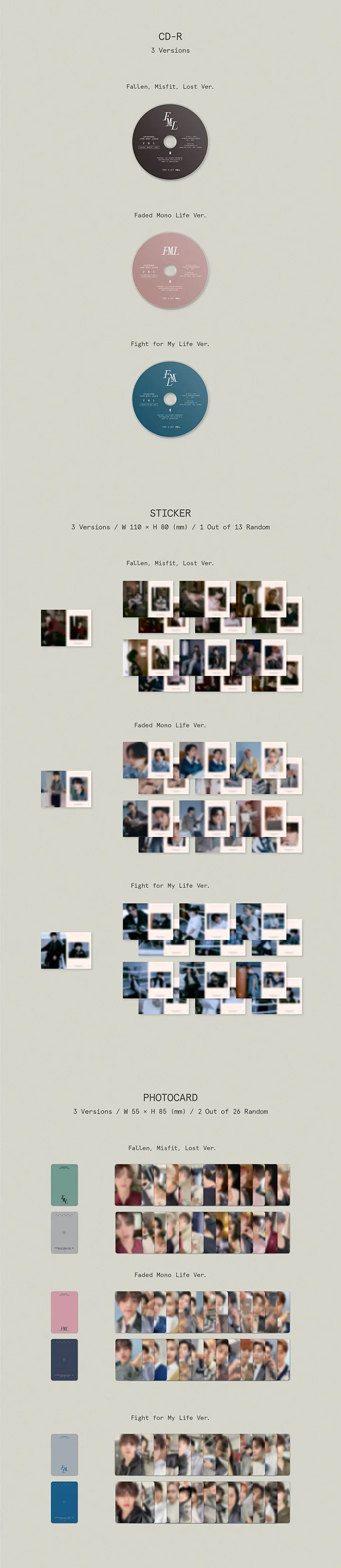 SEVENTEEN - FML 10TH MINI ALBUM - SET