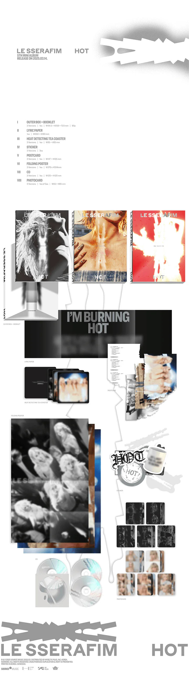 LE SSERAFIM - HOT 5TH MINI ALBUM STANDARD RANDOM
