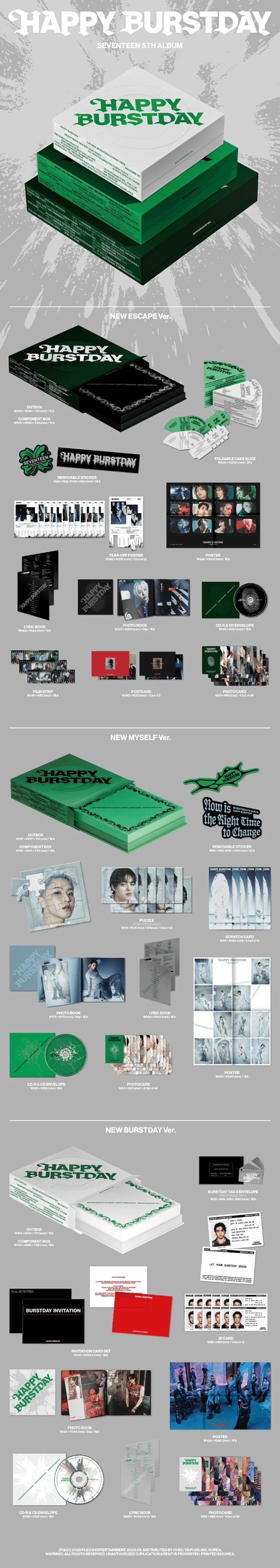 SEVENTEEN - HAPPY BURSTDAY 5TH ALBUM STANDARD SET