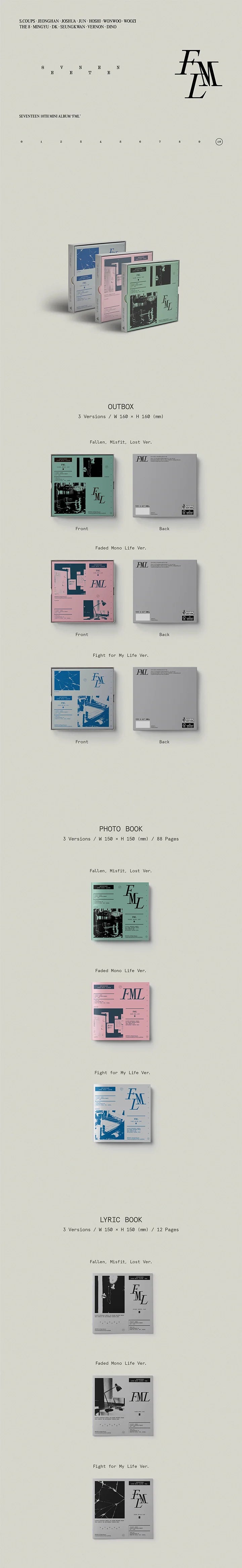 SEVENTEEN - FML 10TH MINI ALBUM - SET